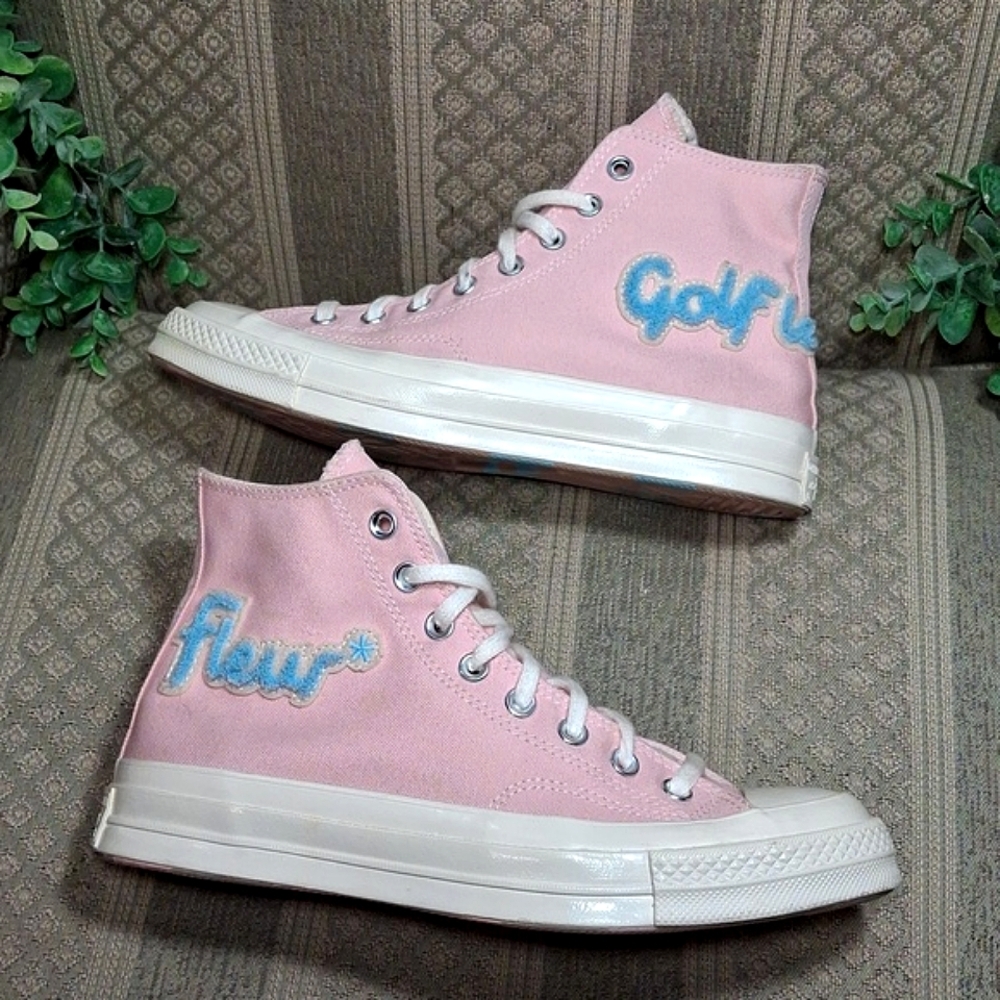 Converse X Golf Le Fleur 70 Chenille Almond Blossom Chuck Taylor Hi Top - Picture 9 of 16